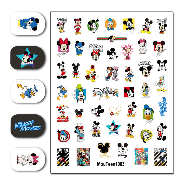 Disney Mouteen1001 Letter Mickey Mouse Water Nail Sticker Nail Water Sticker for Nail Art Sticker Decal Art Decoration