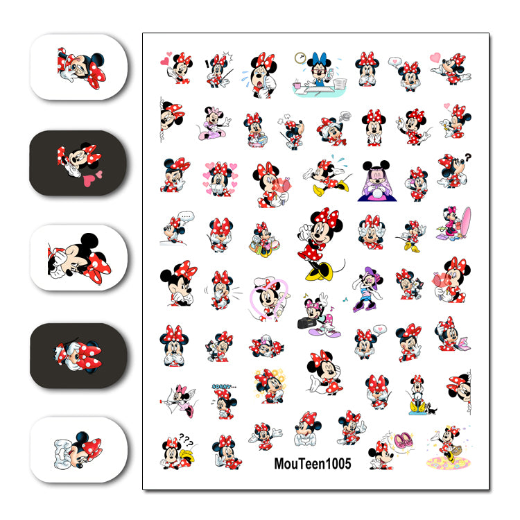 Disney Mouteen1001 Letter Mickey Mouse Water Nail Sticker Nail Water Sticker for Nail Art Sticker Decal Art Decoration