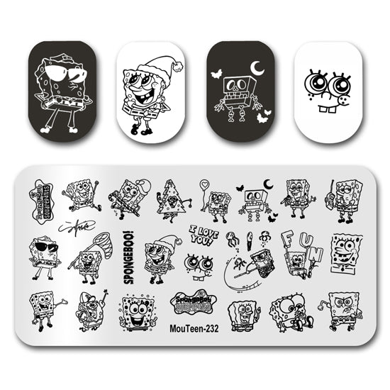 SpongeBob SquarePants Big Size Nail Stamping Plate Nail Stamp Mouteen-232
