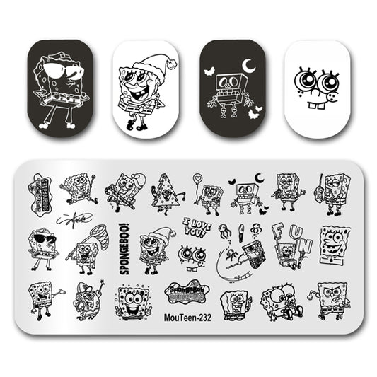 SpongeBob SquarePants Big Size Nail Stamping Plate Nail Stamp Mouteen-232