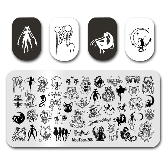 Sailor Moon Nail Stamping Plate Nail Stamp for Nails Art Plate Nail art Supply Mouteen-266