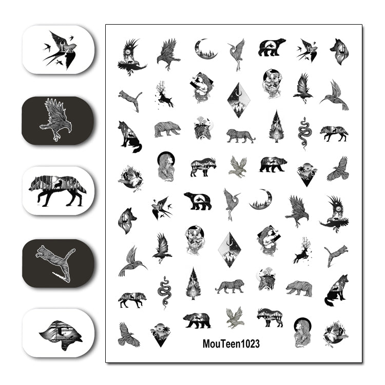 Newest Hot Mouteen1027 Line Art Sexy Girl Nail Sticker Nail Water Sticker for Nail Art Sticker Decal Art Decoration