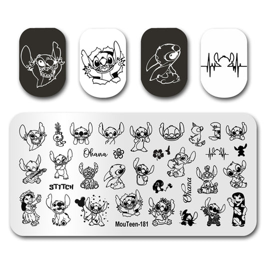 Lilo & Stitch Big Size Nail Stamping Plate Mouteen-181