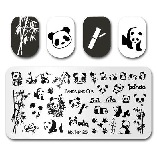 Panda Nail Stamping Plate Nail Stamp Mouteen-226