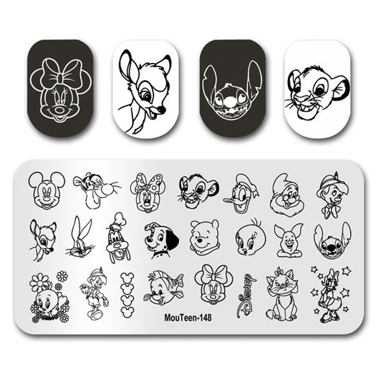 Disney Head Nail Stamping Plate Mouteen-148