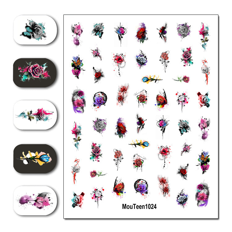 Newest Hot Mouteen1034 Cartoon Magic School Nail Sticker Nail Water Sticker for Nail Art Sticker Decal Art Decoration