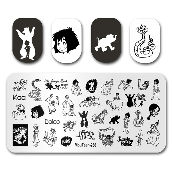 The Jungle Book Big Size Nail Stamping Plate Nail Stamp Mouteen-238