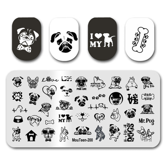 Pug Dog Stamping Plate Mouteen-200