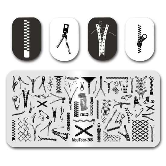 Zipper Nail Stamping Plate Nail Stamp for Nails Art Plate Nail art Supply Mouteen-265