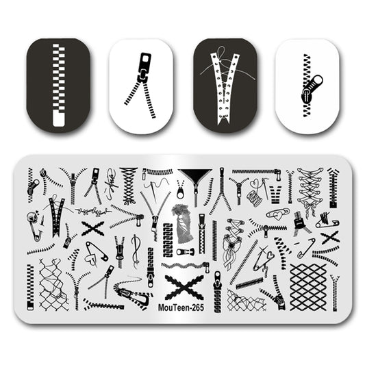 Zipper Nail Stamping Plate Nail Stamp for Nails Art Plate Nail art Supply Mouteen-265