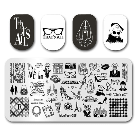 The Devil Wears Nail Stamping Plate Nail Stamp for Nails Art Plate Nail art Supply Mouteen-268