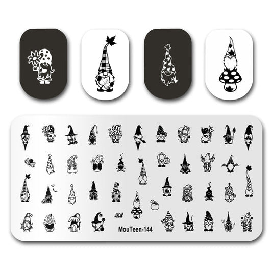 Gnome Christmas Nail Stamping Plates Mouteen-144