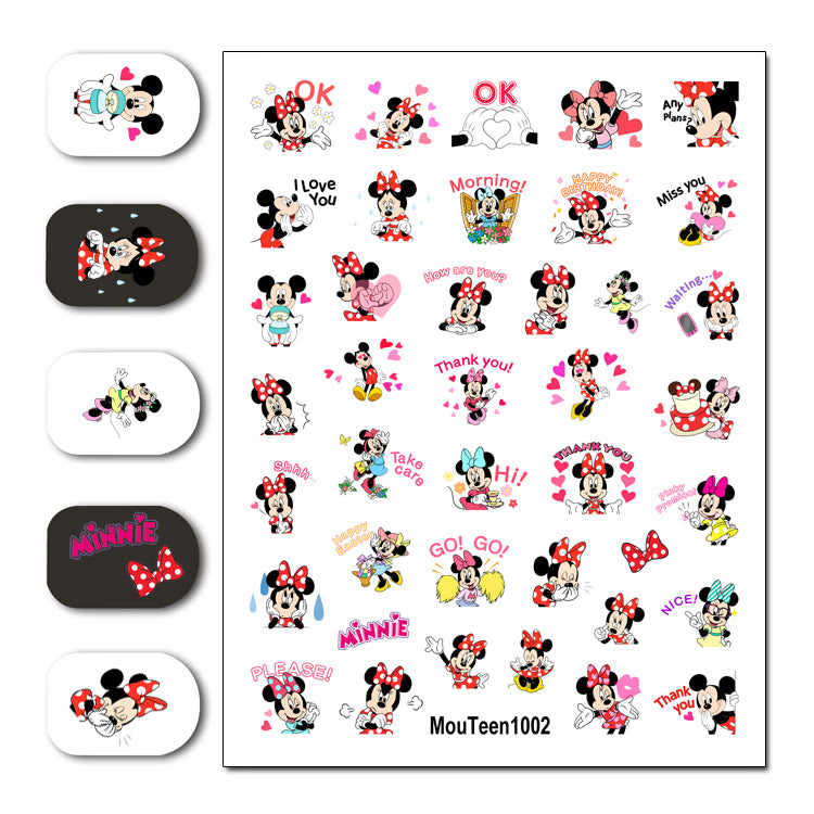 Disney Mouteen1001 Letter Mickey Mouse Water Nail Sticker Nail Water Sticker for Nail Art Sticker Decal Art Decoration