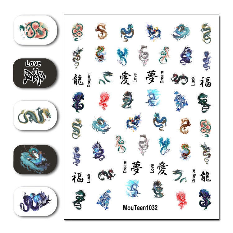 Newest Hot Mouteen1034 Cartoon Magic School Nail Sticker Nail Water Sticker for Nail Art Sticker Decal Art Decoration