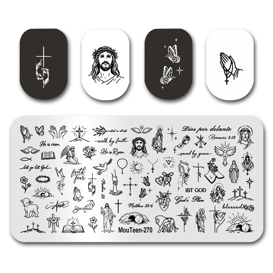 God The Bible Nail Stamping Plate Nail Stamp for Nails Art Plate Nail art Supply Mouteen-270