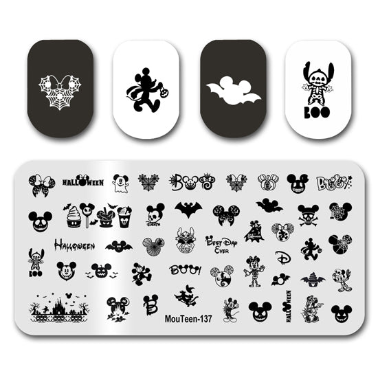 Halloween BOO Disney Nail Art Stamping Plates Mouteen-137