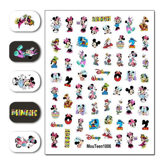 Disney Newest Mouteen1006 Beauty Mickey Water Nail Sticker Nail Water Sticker for Nail Art Sticker Decal Art Decoration