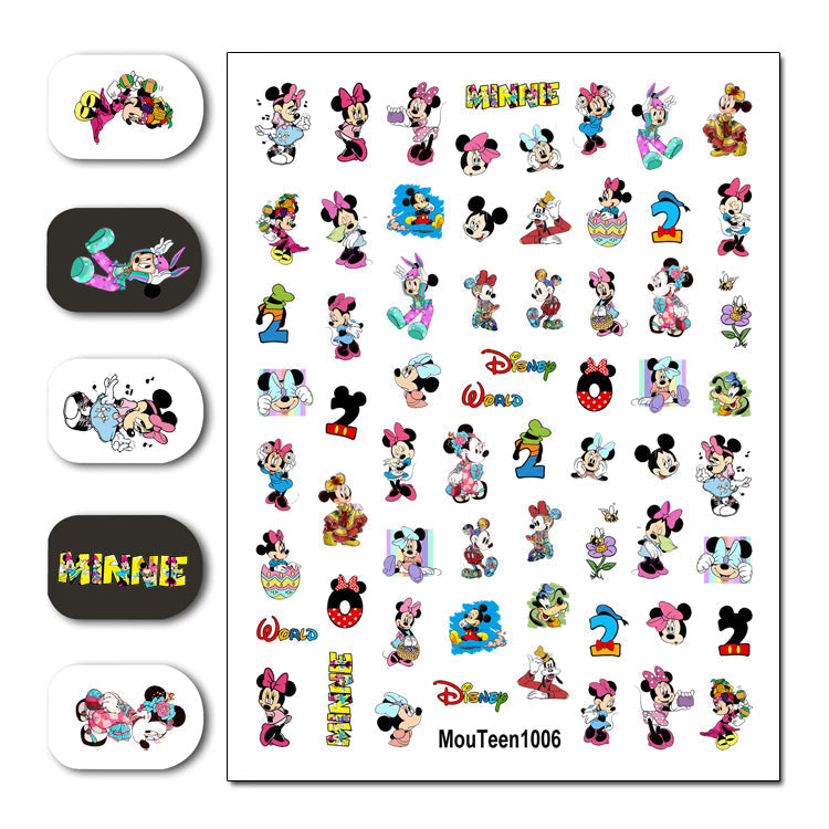 Disney Newest Mouteen1007 Evil Mickey Minnie Water Nail Sticker Nail Water Sticker for Nail Art Sticker Decal Art Decoration