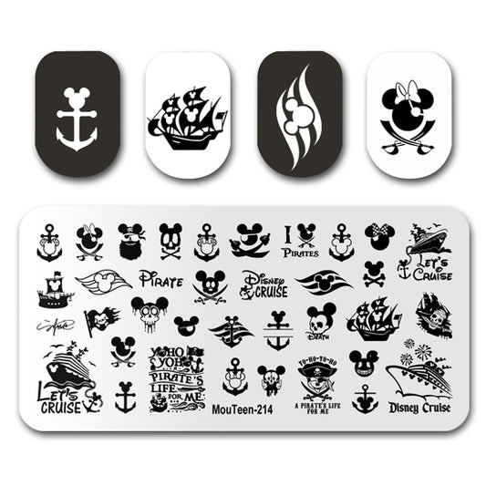 Pirate Mickey Nail Stamping Plate Mouteen-214