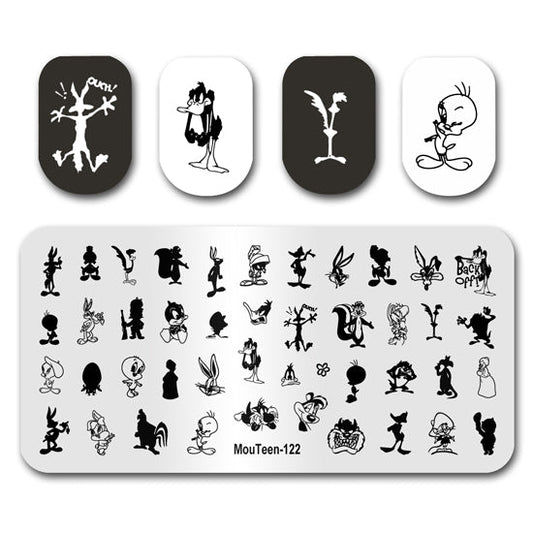 Bugs Bunny Myna Hat Duck Nail Stamp Plate Mouteen-122