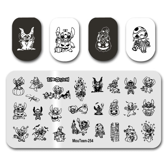 Halloween Stitch Nail Stamping Plate Nail Stamp for Nails Art Plate Nail art Supply Mouteen-254