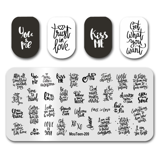 Love Letter Nail Stamping Plate Mouteen-209