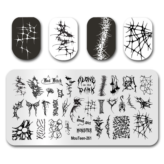 Goth Thorn Nail Stamping Plate Nail Stamp for Nails Art Plate Nail art Supply Mouteen-261