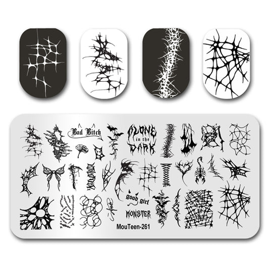 Goth Thorn Nail Stamping Plate Nail Stamp for Nails Art Plate Nail art Supply Mouteen-261