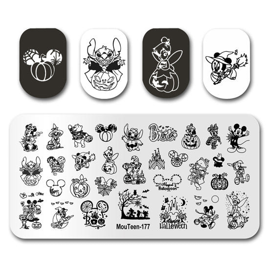 Halloween BOO Disney Nail Stamping Plate Mouteen-177