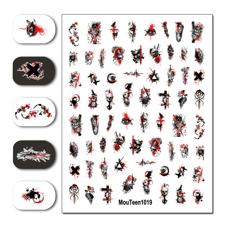 Disney Hot Mouteen1013 Blue Stitch Water Nail Sticker Nail Water Sticker for Nail Art Sticker Decal Art Decoration