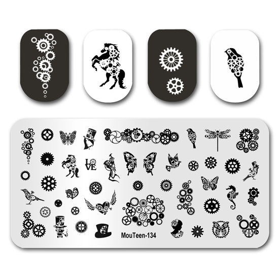 Gear Wheel Nail Stamp Plates Mouteen-134