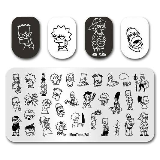 The Simpsons Nail Stamping Plate Nail Stamp for Nails Art Plate Nail art Supply Mouteen-241