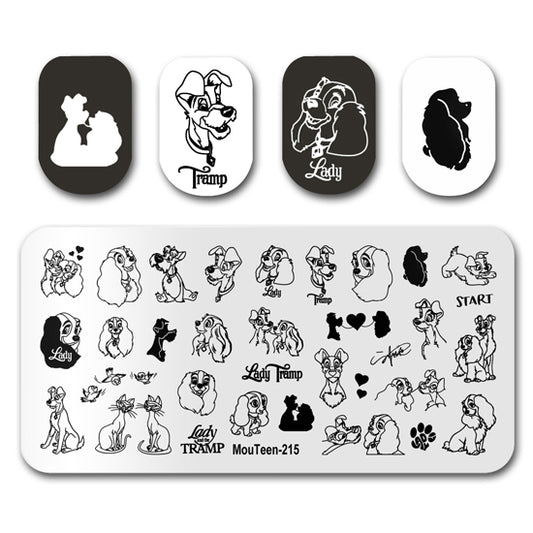 Disney Lady and the Tramp Nail Stamping Plate Mouteen-215