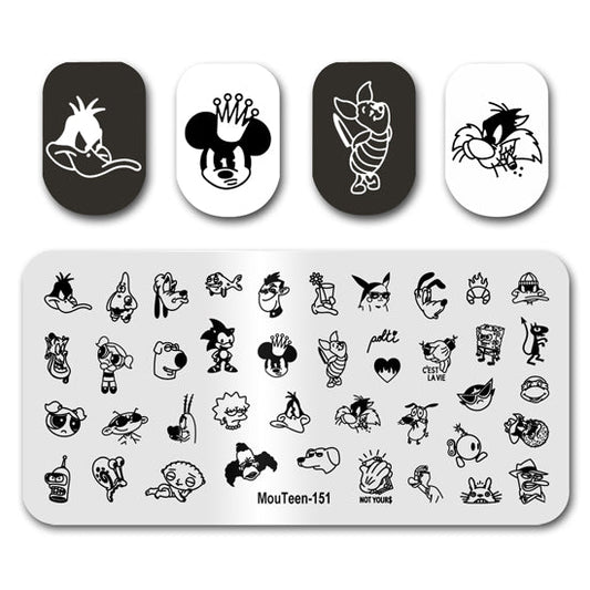 Mixed Disney Cartoon Nail Stamping Plates Mouteen-151