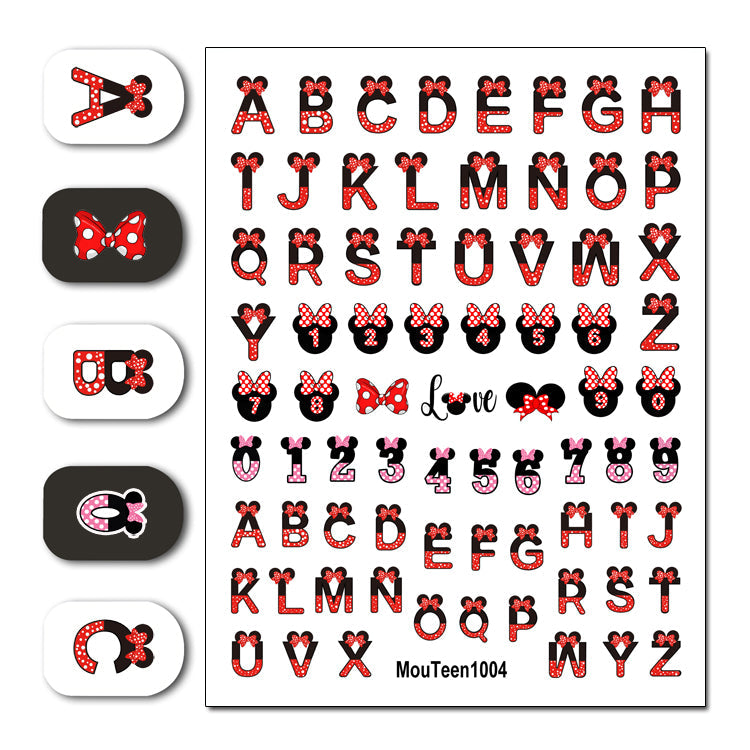 Disney Hot Mouteen1011 Punk Princess Water Nail Sticker Nail Water Sticker for Nail Art Sticker Decal Art Decoration