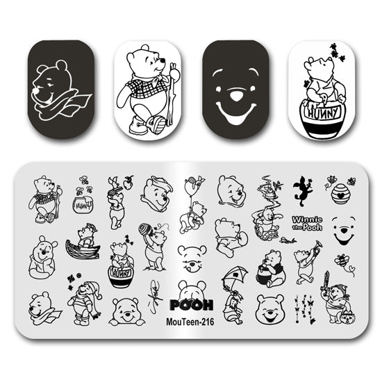 Winnie The Pooh Nail Stamping Plate Mouteen-216