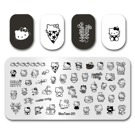 Cute Hello Kitty Nail Stamping Plate Nail Stamp for Nails Art Plate Nail art Supply Mouteen-251