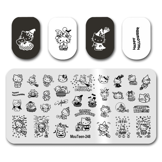 Halloween Hello Kitty Nail Stamping Plate Nail Stamp for Nails Art Plate Nail art Supply Mouteen-248
