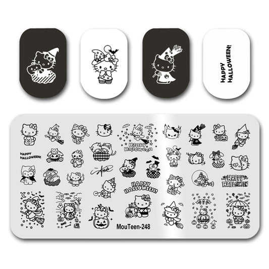 Halloween Hello Kitty Nail Stamping Plate Nail Stamp for Nails Art Plate Nail art Supply Mouteen-248
