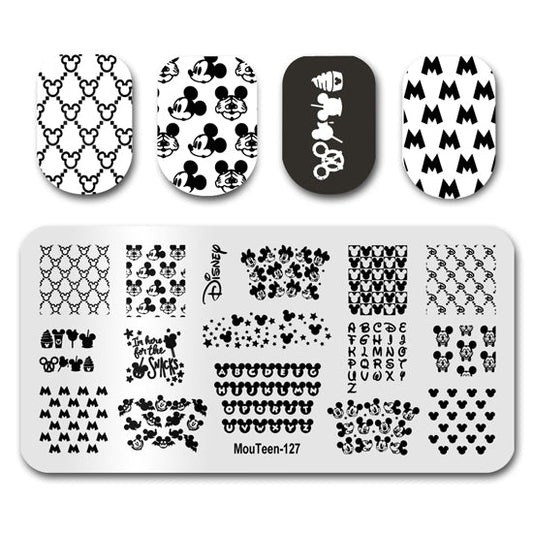 Mickey Logo Nail Stamping Plates Mouteen-127