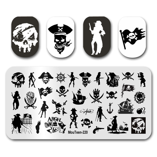 Pirate Sea Rover Nail Stamping Plate Mouteen-220