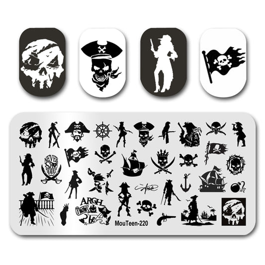 Pirate Sea Rover Nail Stamping Plate Mouteen-220