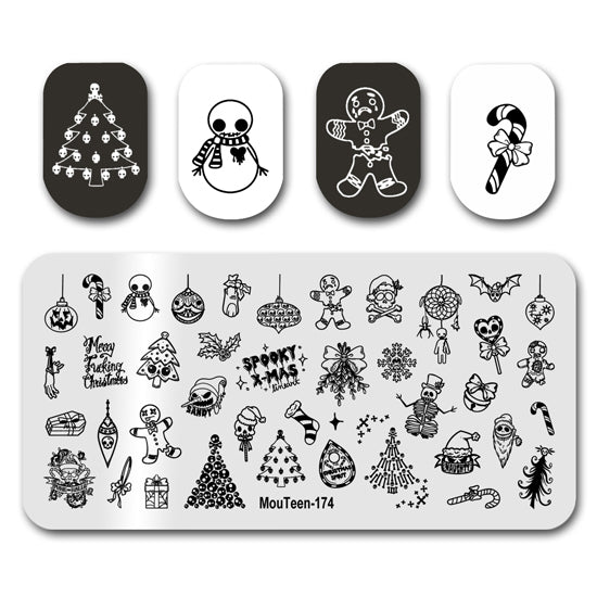 Terror Skull Horror Christmas Stamping Plate Mouteen-174