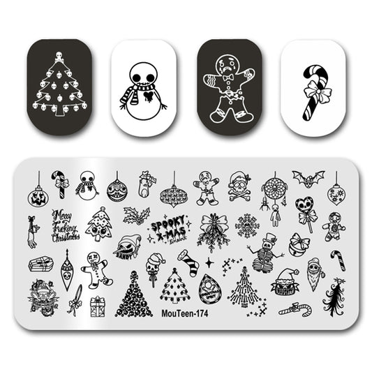 Terror Skull Horror Christmas Stamping Plate Mouteen-174