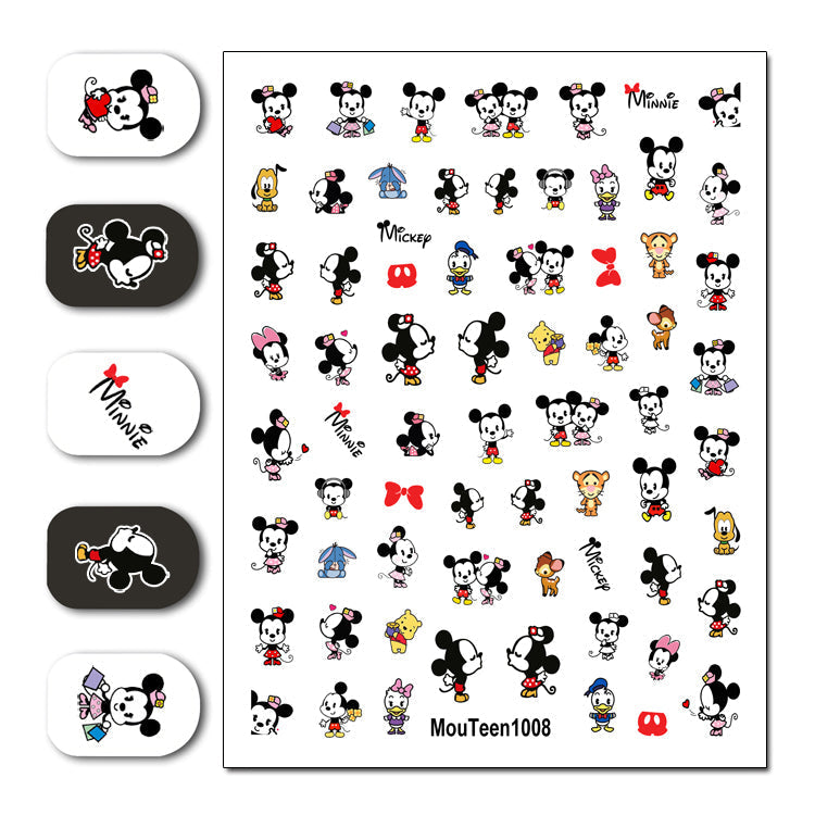 Disney Newest Mouteen1006 Beauty Mickey Water Nail Sticker Nail Water Sticker for Nail Art Sticker Decal Art Decoration