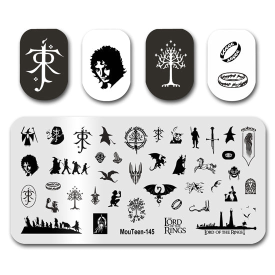 Nail Stamping Rings King Tree Nail Plates Stamp Mouteen-145