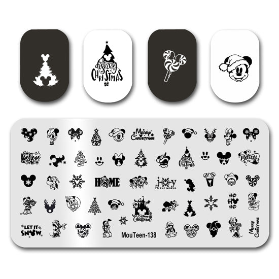 Christmas Mickey Nail Stamping Plates Mouteen-138