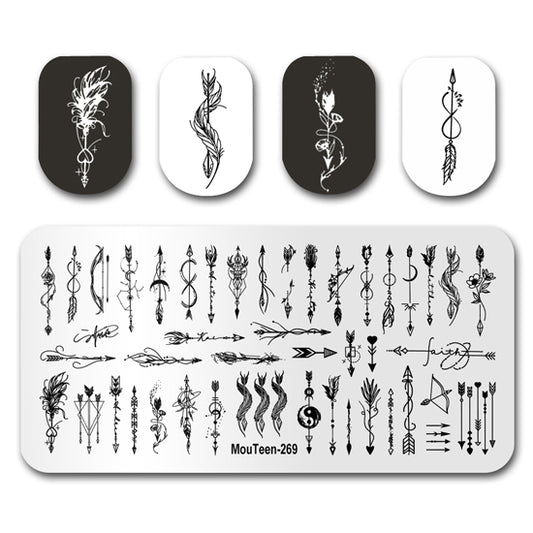 Arrow Nail Stamping Plate Nail Stamp for Nails Art Plate Nail art Supply Mouteen-269