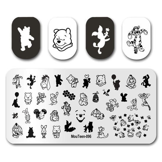 Winnie The Pooh Nail Stamping Plates Mouteen-096