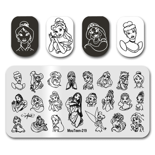 Disney Princess Nail Stamping Plate Mouteen-219